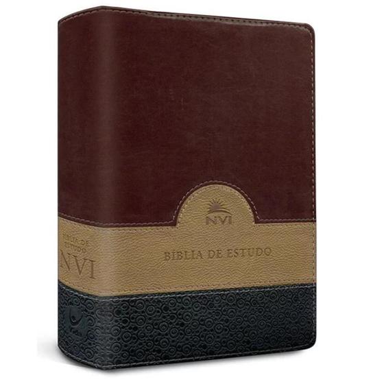 Bíblia Sagrada de Estudo NVI Nova Versão Inter. Capa Luxo Sem Índice ...