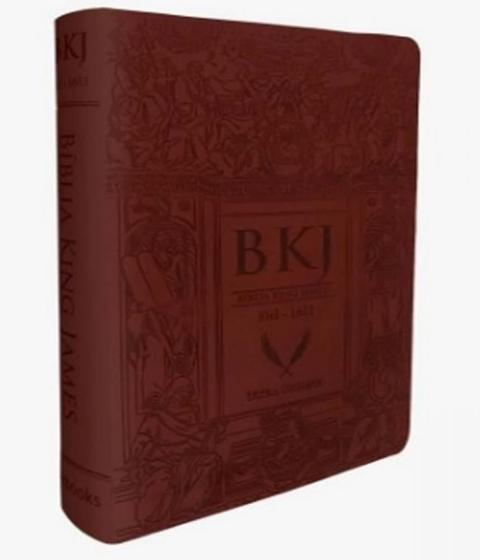 Imagem de Bíblia Sagrada Evangélica BKJ 1611 Letra Ultra gigante Marrom Homem Mulher King James - BV BOOKS