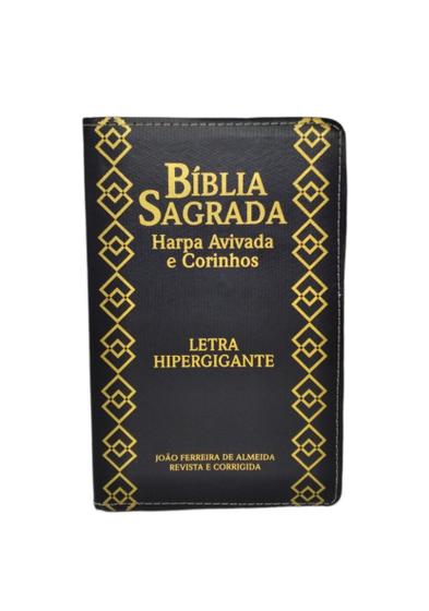 Imagem de Bíblia Sagrada Evangélica Letra Hipergigante Harpa Coros Capa Luxo e Pentecostal