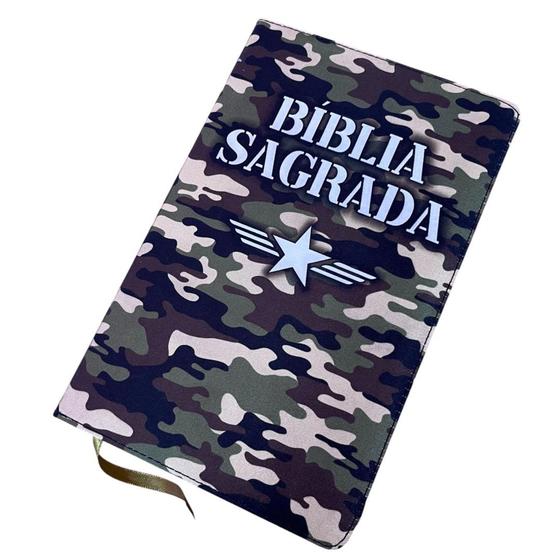 Imagem de Bíblia sagrada evangelica letras hipergigante arc com harpa crista e corinhos ref:capa camuflado