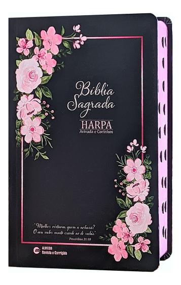Imagem de Bíblia Sagrada Feminina Capa Dura Mulher Virtuosa Flores, Almeida Revista Corrigida C/Harpa
