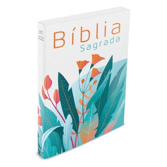 Imagem de Bíblia Sagrada Floral Laranja - Brochura - NVI