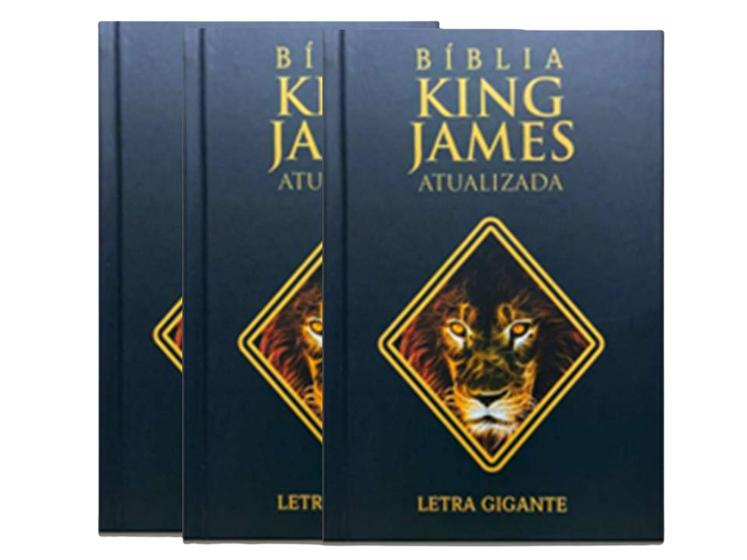 Imagem de Bíblia Sagrada King James Atualizada  Letra Gigante  Capa Dura  Flame Lion