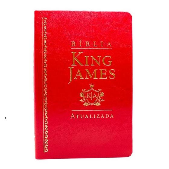 Imagem de Biblia sagrada King James Slim Atualizada vermelha luxo