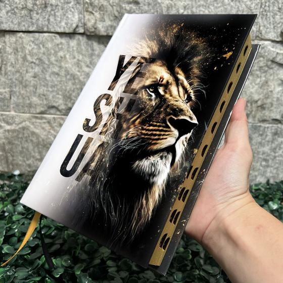 Bíblia Sagrada Leão Yeshua (Jesus) Edifica Letra Hiper Gigante Com Harpa e Índice Versão ARC Evangélica Menor preço em Bíblia Sagrada Leão Yeshua (Jesus) Edifica Letra Hiper Gigante Com Harpa e Índice Versão ARC Evangélica