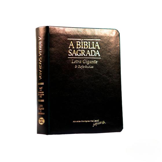 Bíblia Sagrada Letra Gigante Capa Luxo Preta Formato Médio C/ Índice e Referências ACF Almeida Corrigida Fiel - SBTB Menor preço em Bíblia Sagrada Letra Gigante Capa Luxo Preta Formato Médio C/ Índice e Referências ACF Almeida Corrigida Fiel - SBTB