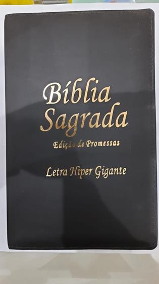 Imagem de Bíblia Sagrada Letra Gigante Com Harpa Cristã - Edição Promessas Preta - Biblia