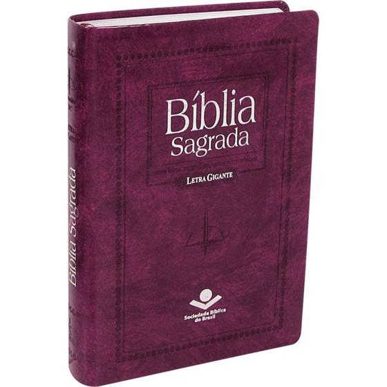 Bíblia Sagrada Letra Gigante com índice digital - material sintético Púrpura nobre Menor preço em Bíblia Sagrada Letra Gigante com índice digital - material sintético Púrpura nobre