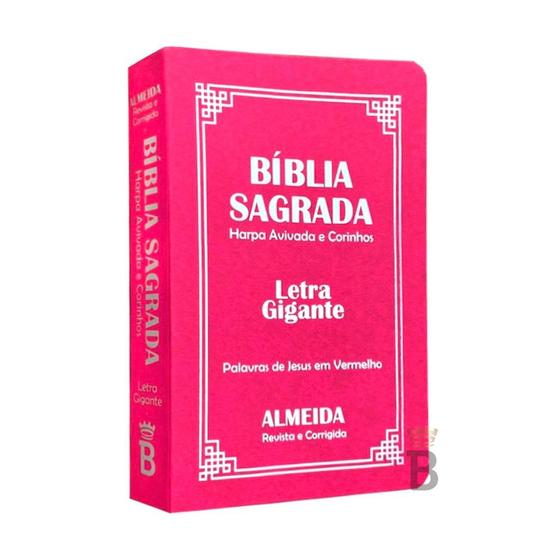 Imagem de Biblia Sagrada Letra Gigante Luxo Popular - Pink - Com Harpa - Mulher - RC