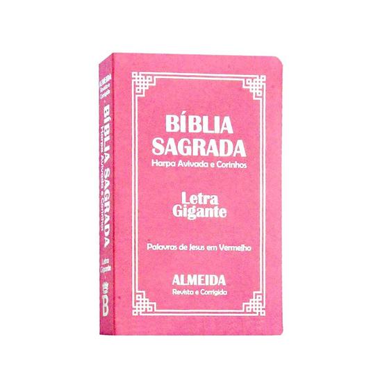 Imagem de Biblia Sagrada Letra Gigante Luxo Popular - Rosa - Com Harpa - RC