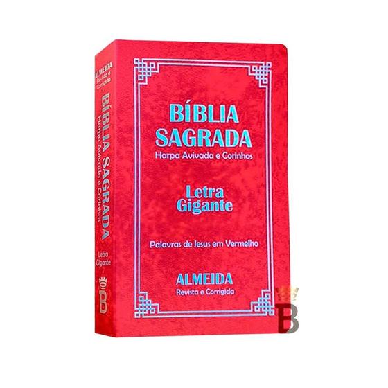 Imagem de Biblia Sagrada Letra Gigante Luxo Popular - Vermelho - Com Harpa - RC