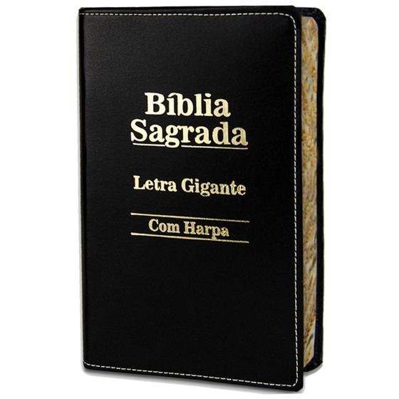 Imagem de Bíblia Sagrada Letra Gigante - Luxo - Preta C/ Harpa Cristã