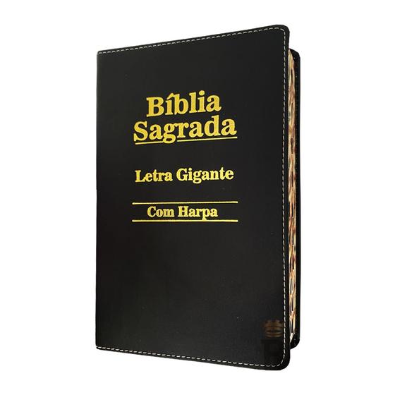 Imagem de Bíblia Sagrada Letra Gigante - Luxo - Preta C/ Harpa Cristã