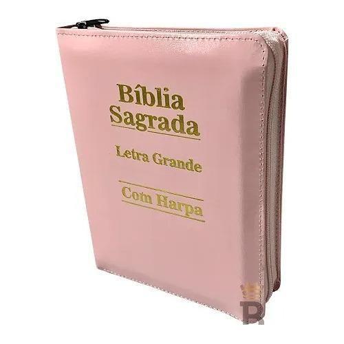 Imagem de Bíblia Sagrada Letra Grande Com Harpa Com Zíper Cor Preta