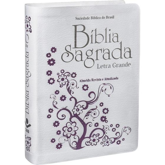 Imagem de Bíblia Sagrada Letra Grande - Couro bonded Branca