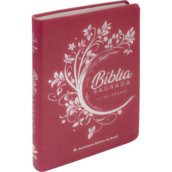 Imagem de Bíblia Sagrada Letra Grande Feminina Capa Luxo Pink para Mulheres Meninas Adolescentes Almeida Revista e Corrigida - SBB
