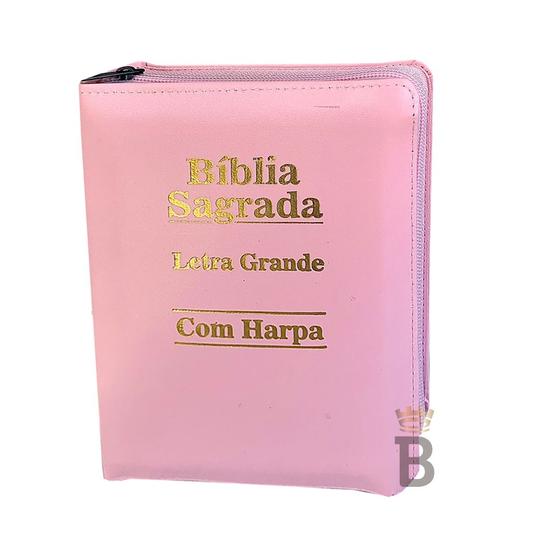 Imagem de Biblia Sagrada Letra Grande  - Ziper Agenda - Rosa