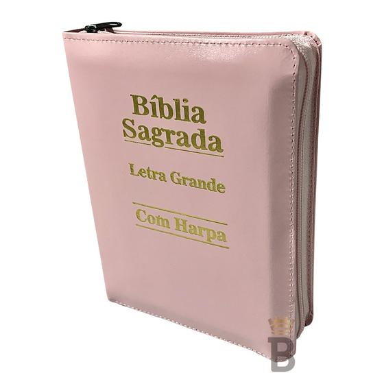 Imagem de Biblia Sagrada Letra Grande  - Ziper Agenda - Rosa