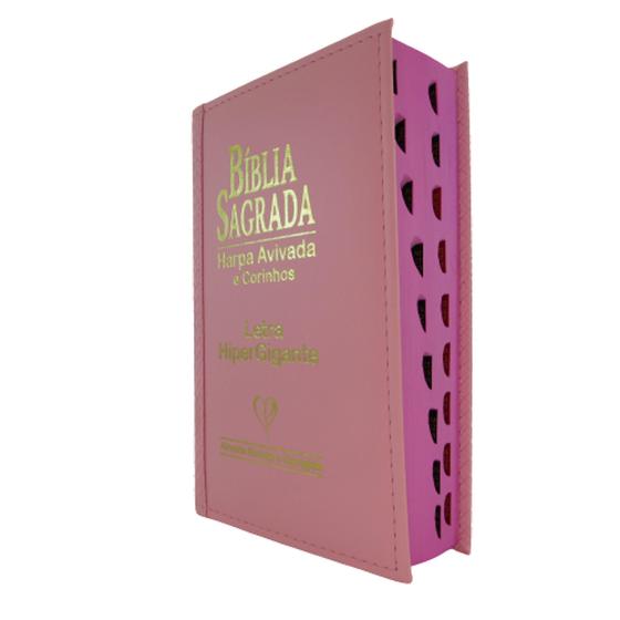 Bíblia sagrada letra hiper gigante com harpa e corinhos Menor preço em Bíblia sagrada letra hiper gigante com harpa e corinhos
