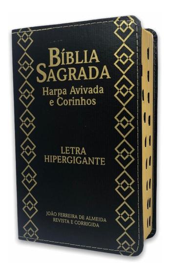 Imagem de Bíblia Sagrada Letra HIPER Gigante Evangélica Presente Pentecostal harpa e coros