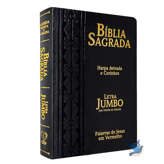 Imagem de Bíblia Sagrada Letra Jumbo Almeida ARC com Harpa e índice Lateral Preta