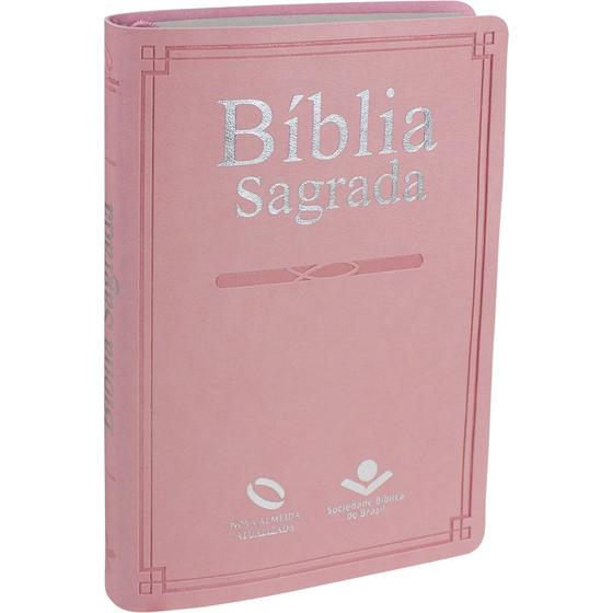 Imagem de Bíblia Sagrada, Nova Almeida Atualizada, Modelo Slim, material sintético Rosa Claro