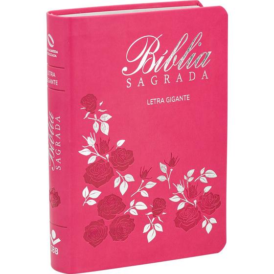 Imagem de Bíblia Sagrada - Nova Almeida Atualizada - NAA- Letra Gigante - Capa luxo - Pink Rosas