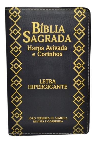 Imagem de Bíblia Sagrada Pentecostal Letra Hipergigante Harpa Coros Gospel Evangélica