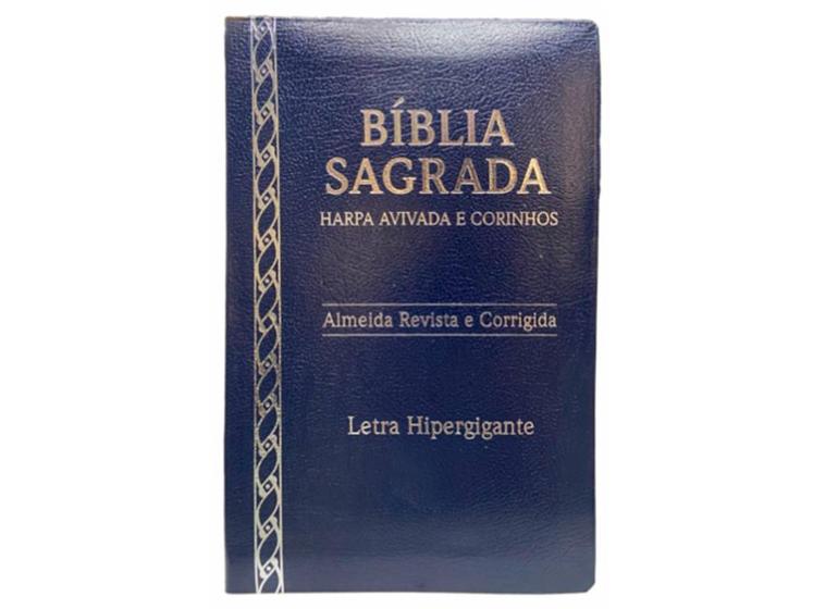 Imagem de Bíblia Sagrada Preta Letra Hiper Gigante com Harpa Capa Luxo Coverbook/CPP