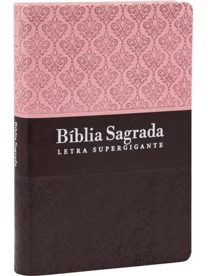 Imagem de Bíblia Sagrada RC, Letra Super Gigante, Rosa e Marrom