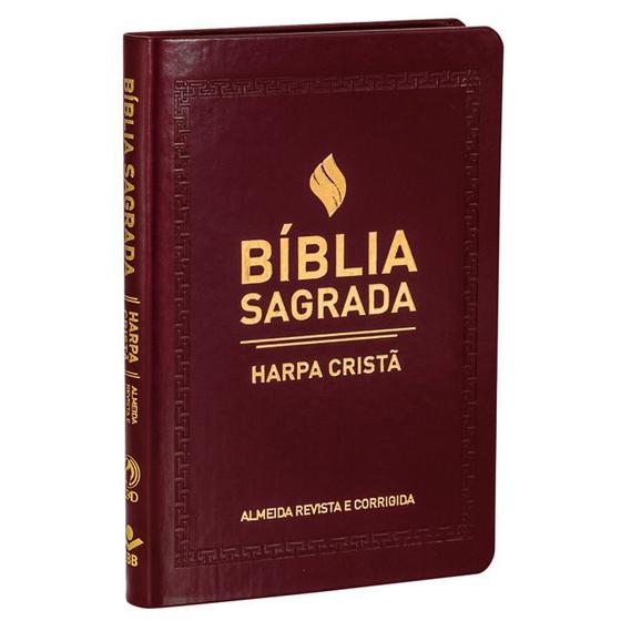 Imagem de Bíblia Sagrada Slim com Harpa Cristã  ARC  Cor V/nho