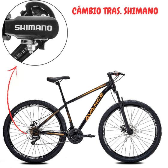 Bicicleta Avance Bike Force Aro 29 Susp. Dianteira 24 Marchas - Laranja/preto