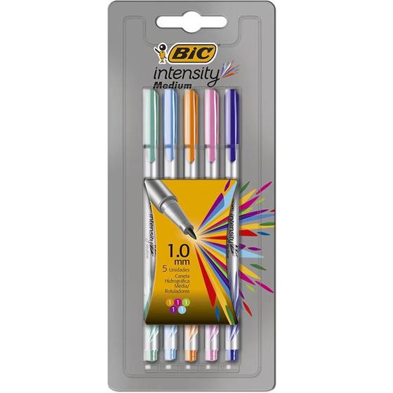 Imagem de Bic Caneta Hidrográfica Intensity 5 Cores Ponta Média 1.0mm