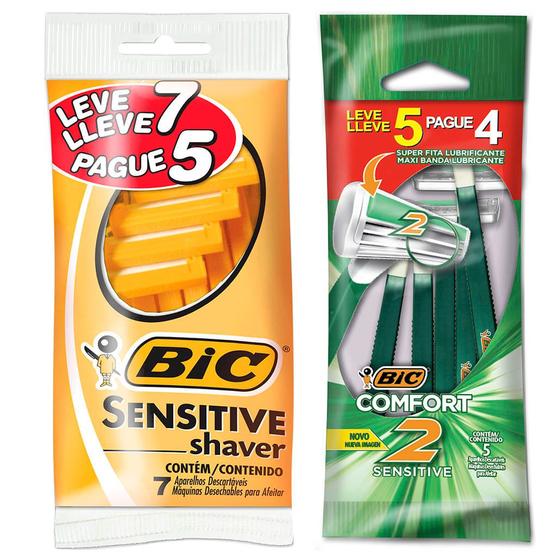 Imagem de Bic Kit Barbeador Comfort 2 Advance Sensitive + Sensitive Shaver Pague 5 Leve 7