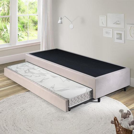 Imagem de Bicama Box Solteiro 120x203 com Colchão Auxiliar Ecoflex