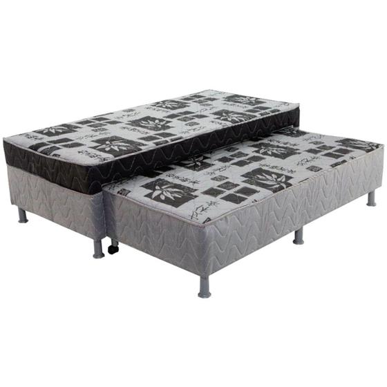 Bicama Box Solteiro Gardenia Ortopédica com Cama Auxiliar Menor preço em Bicama Box Solteiro Gardenia Ortopédica com Cama Auxiliar