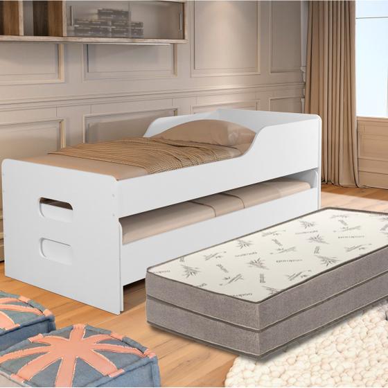 Imagem de Bicama Pratica Solteiro Com Cama Auxiliar e 2 Colchões Confortáveis D33 Inclusos