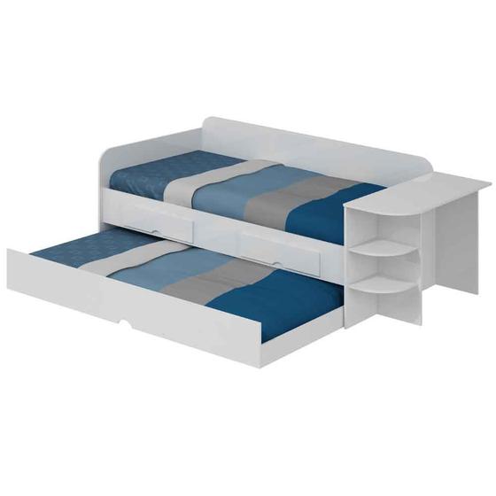 Imagem de Bicama Sofá Helena com Escrivaninha lateral Branco Cimol