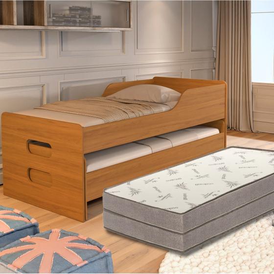 Imagem de Bicama Solteiro Completa Com Colchão D33 Reforçado e Cama Auxiliar