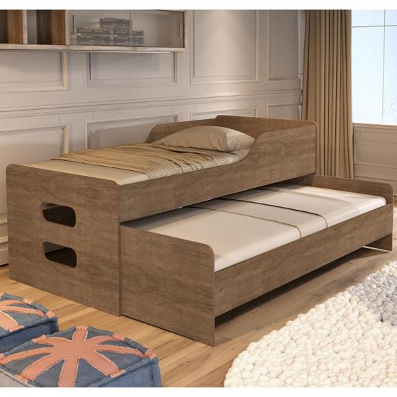Imagem de Bicama Solteiro Elis com Proteção Reforçada 100% MDF Compacta Resistente Funcional