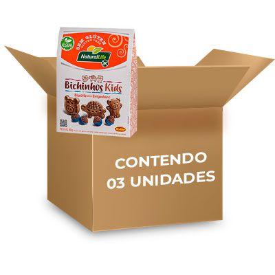 Imagem de Bichinchos Kids Brigadeiro Vegano, Zero Glúten Natural Life contendo 3 caixas com 80g cada