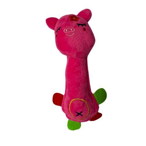 Imagem de Bichinho de Pelúcia para Cães Brinquedo Mordedor Pet com Apito Pato Porco Elefante Macaco Girafa para Cachorro (Porco Pi