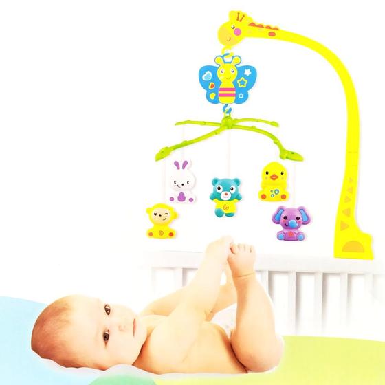 Imagem de Bichinhos para Berço e Cama do Bebe Gira e Toca música Mobile de Girafa