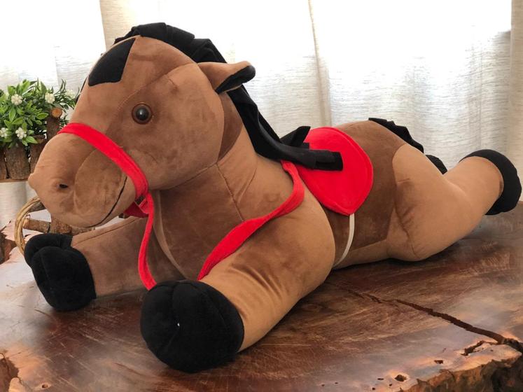 Imagem de Bicho De Pelúcia Cavalo Ventania Infantil Novidade 75cm Decoração Festa