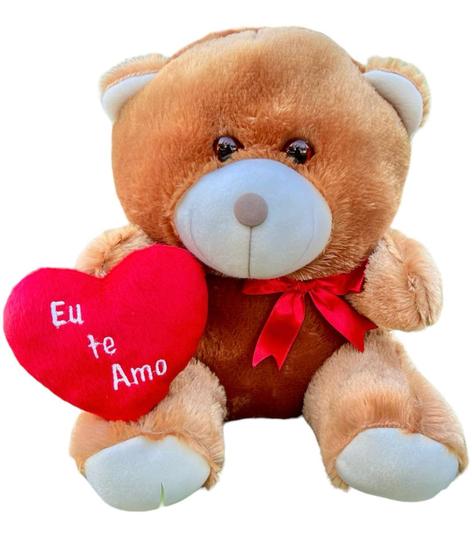 Imagem de Bicho De Pelúcia Com Coração Eu Te Amo Urso 30cm Presente Namorados