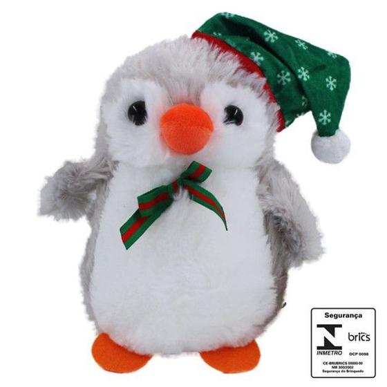Imagem de Bicho de Pelúcia Pinguim de Natal 19cm