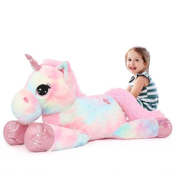 Imagem de Bicho de pelúcia Tezituor Giant Unicorn Plush 110 cm Arco-Íris