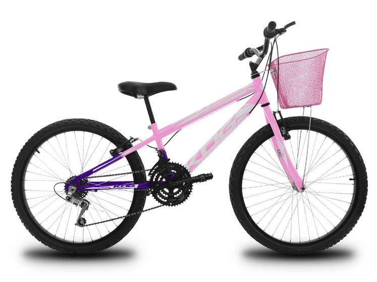 Imagem de Bicicleta 24 infantil Feminina 18V Shimano Cestinha