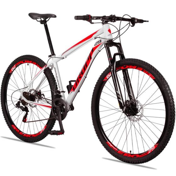 Bicicleta Dropp Aluminum T19 Aro 29 Susp. Dianteira 21 Marchas - Branco/vermelho