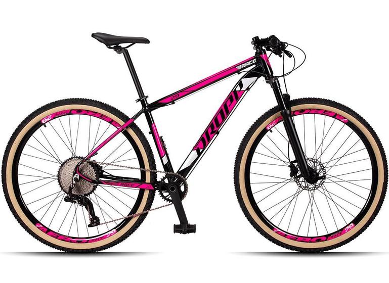 Bicicleta Dropp Race Disc H T15 Aro 29 Susp. Dianteira 12 Marchas - Preto/rosa